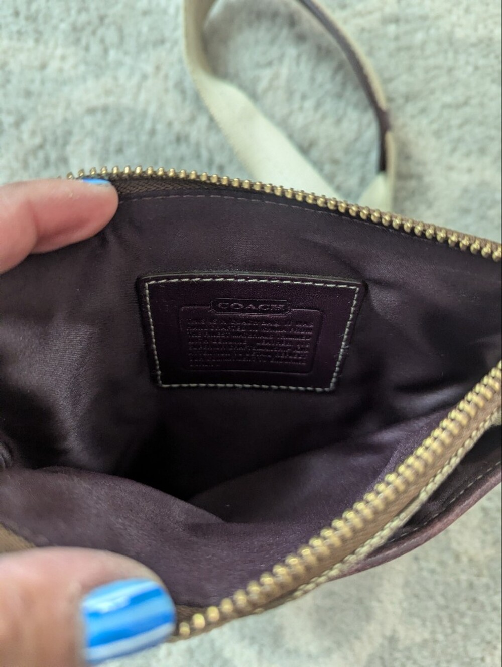 Coach Beige and Purple Crossbody Shoulder Bag - Picture 3 of 3